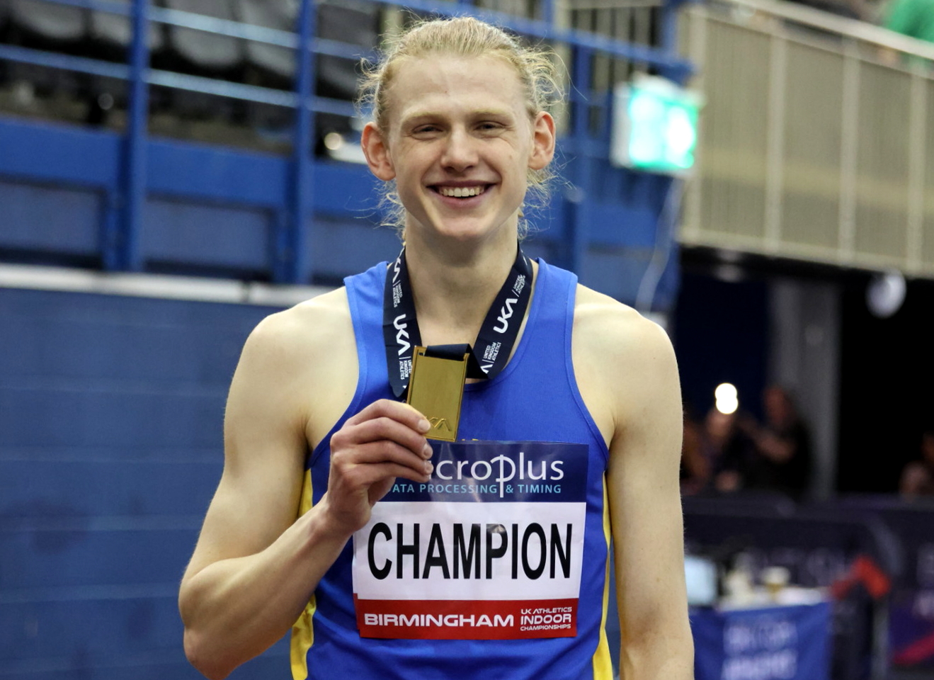 Justin Davies with his gold medal